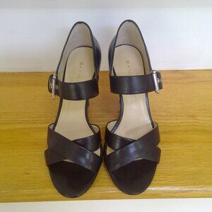 Bandolino Black Leather Heeled Sandel -Size 7M